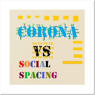 corona vs espacement social Posters and Art